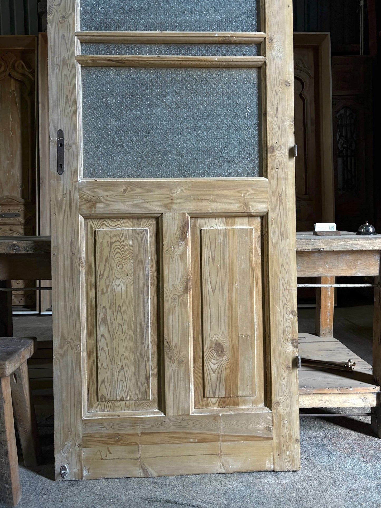 19th Century Antique Glass Single Door - 32.25x77.5 - L80