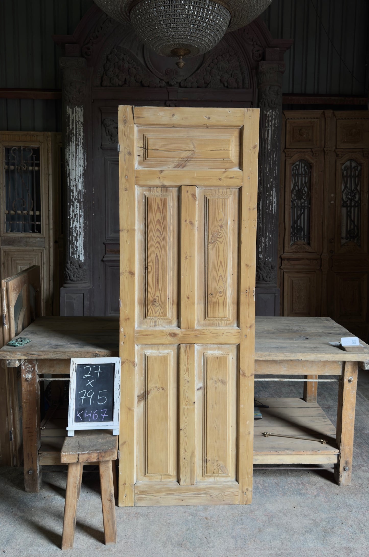 5 Panel Single Solid Antique Door - 27x79.5 K467