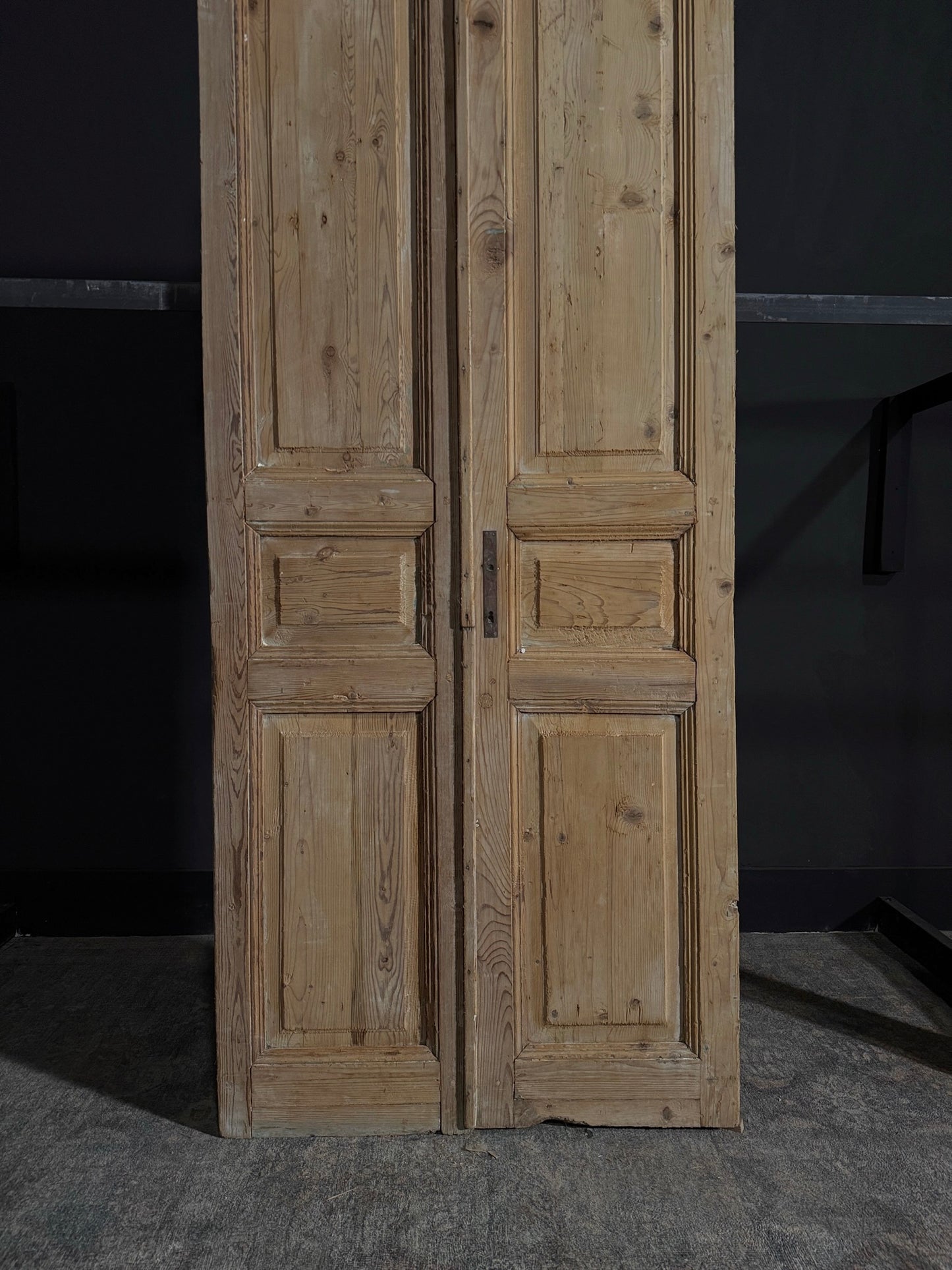 Antique Iron 3 Panel Double Doors - 37x93 - N26