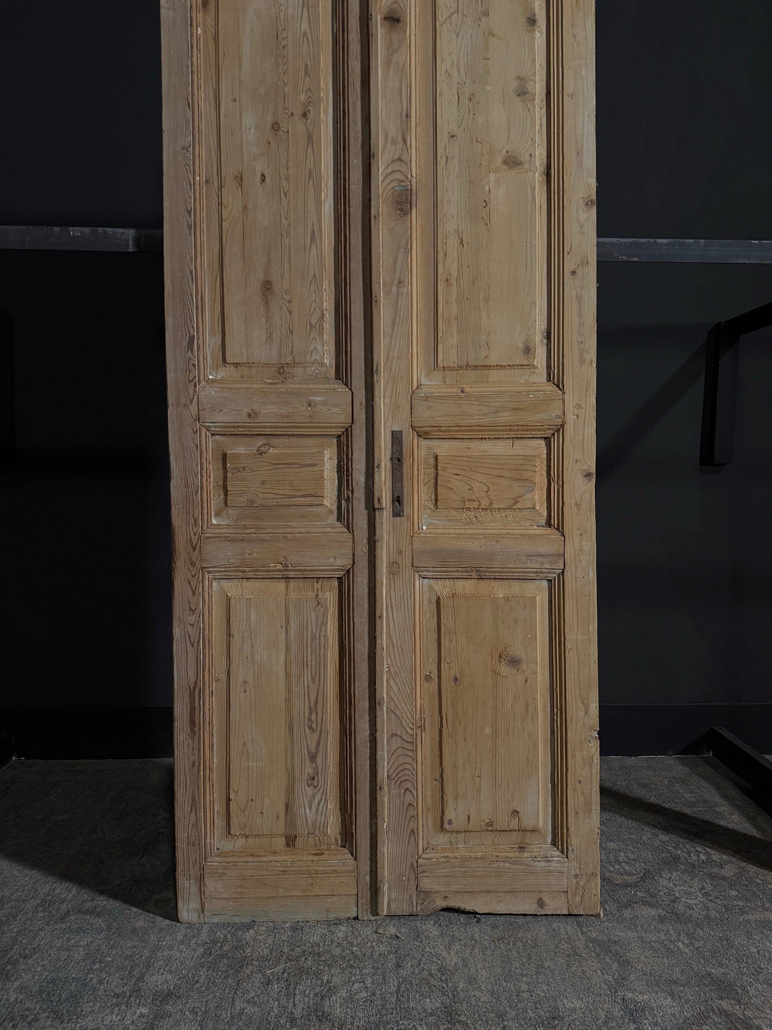 Antique Iron 3 Panel Double Doors - 37x93 - N26