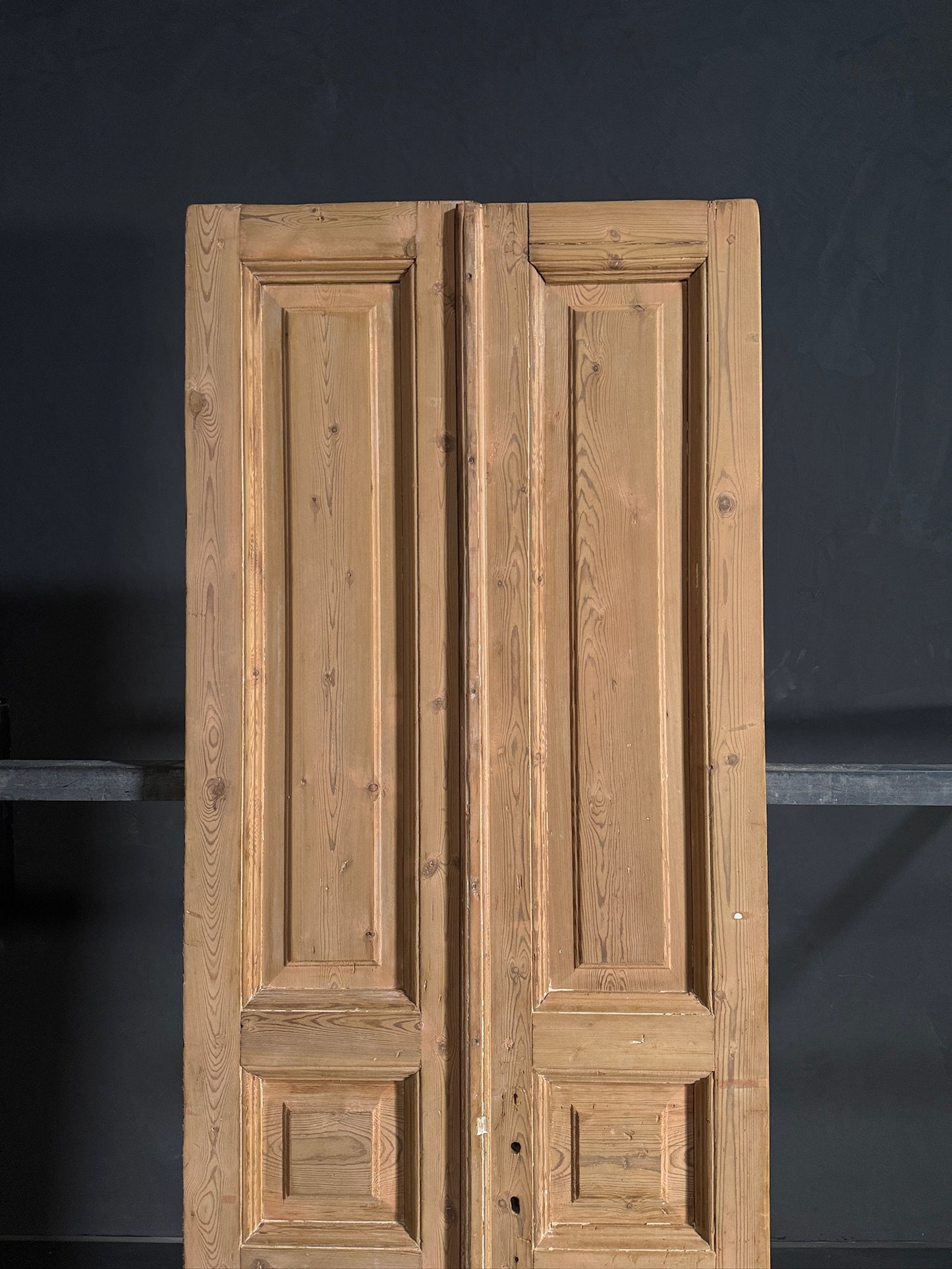 Antique 3 Panel Solid Double Doors - 32.5x91.75 - N640