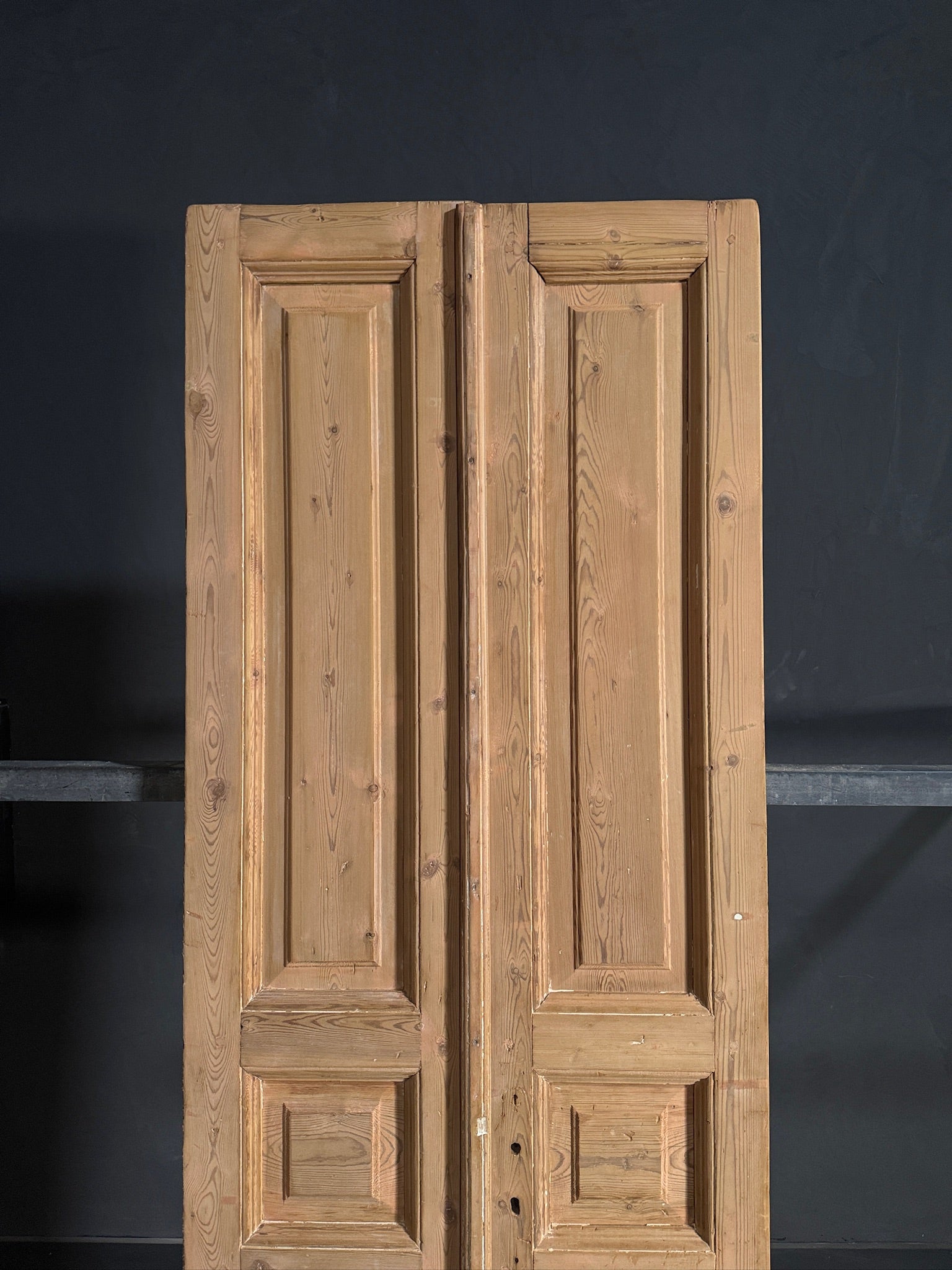Antique 3 Panel Solid Double Doors - 32.5x91.75 - N640