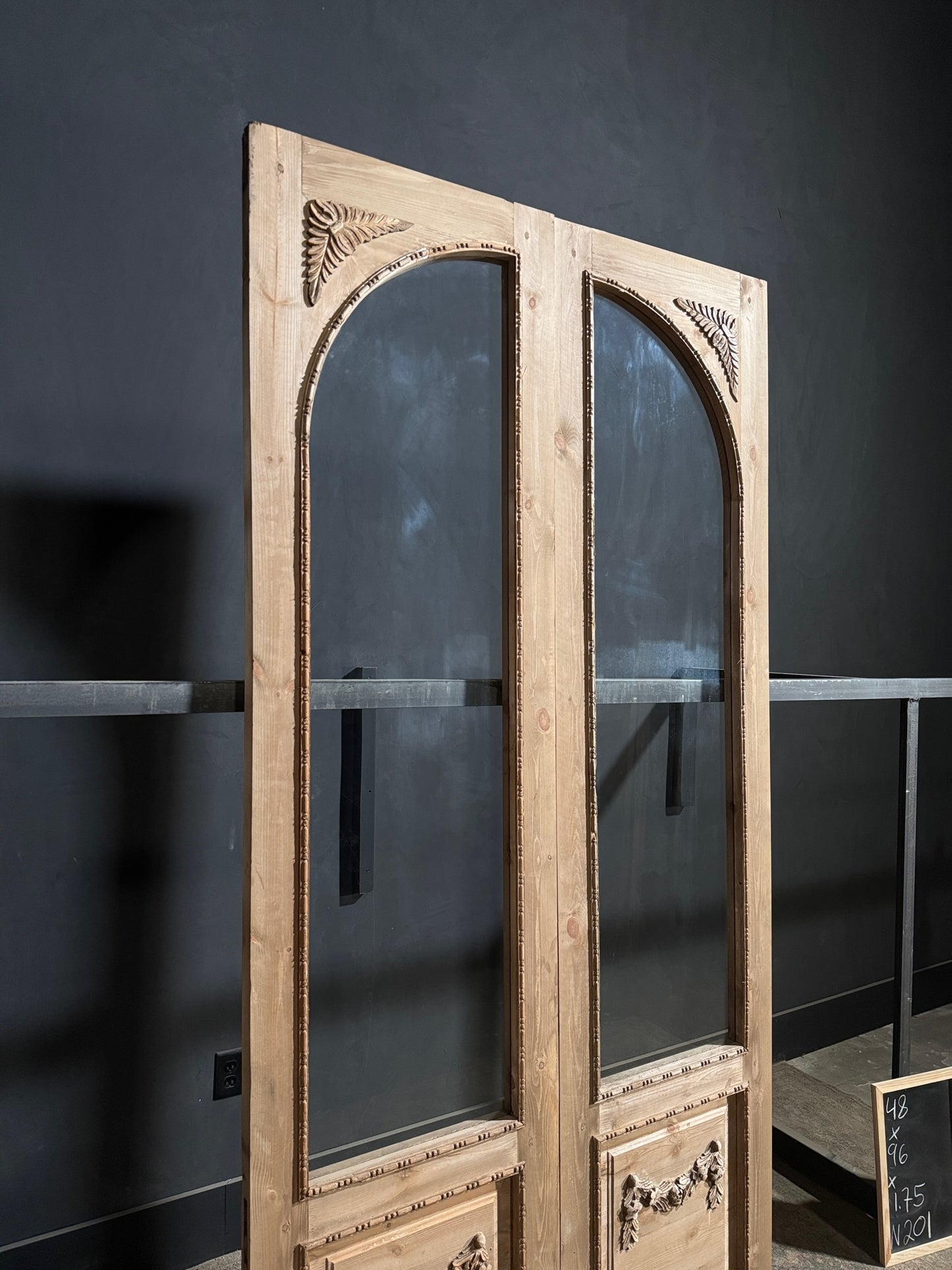 (Valencia) Handcrafted Arched Open Glass French Doors - 48x96 - N201