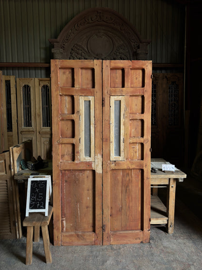 Ornately Carved Iron French Doors - 43.75x81.5 J72