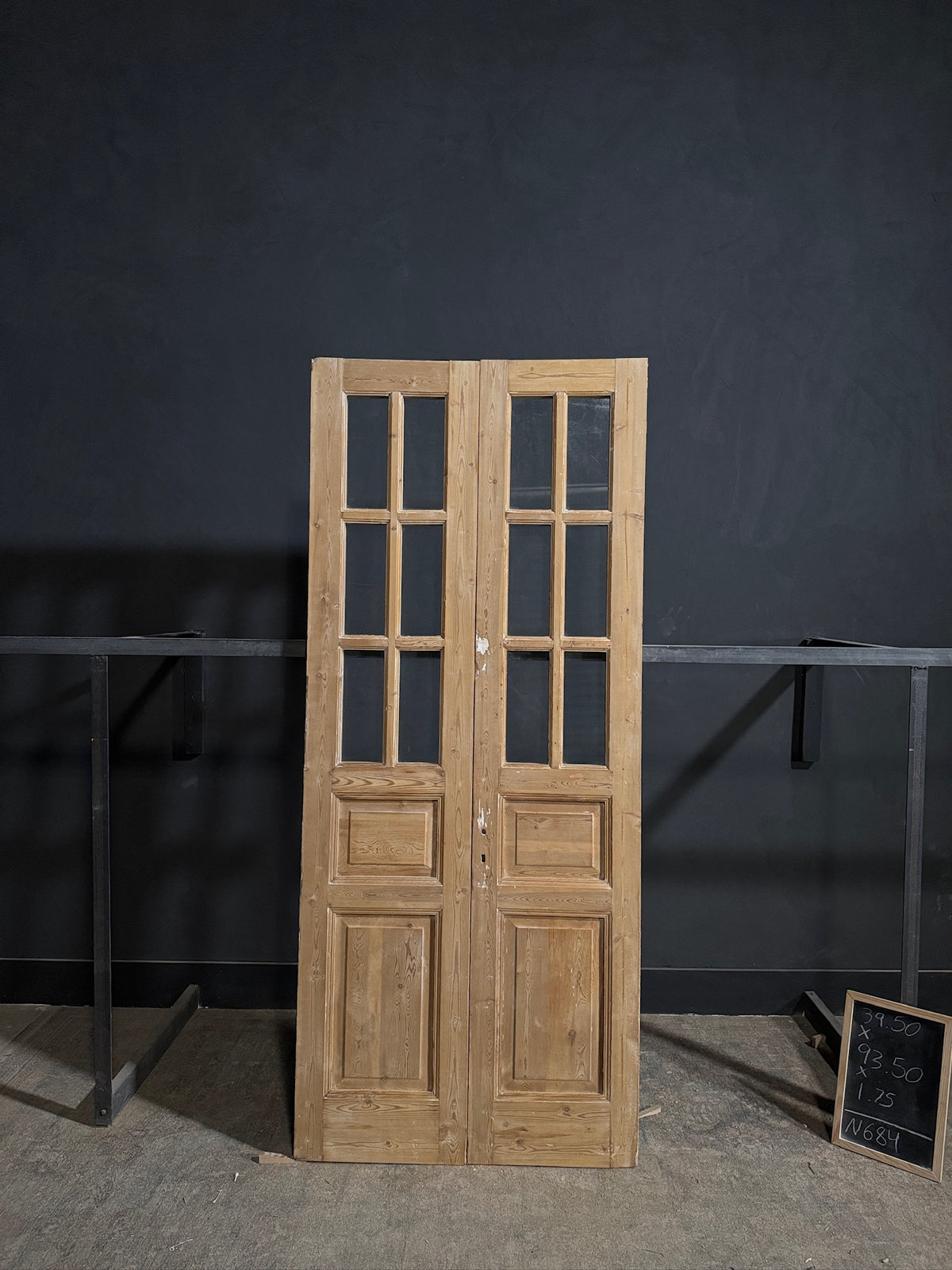 Antique Glass 6 Lite French Doors - 39.5x93.5 - N684