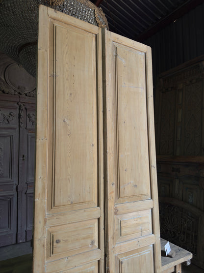 3 Panel Antique Solid French Doors - 40x106 K56