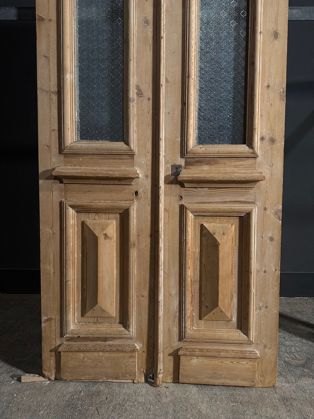Antique Obscured Glass 1 Lite French Doors - 37.75x96 - N657