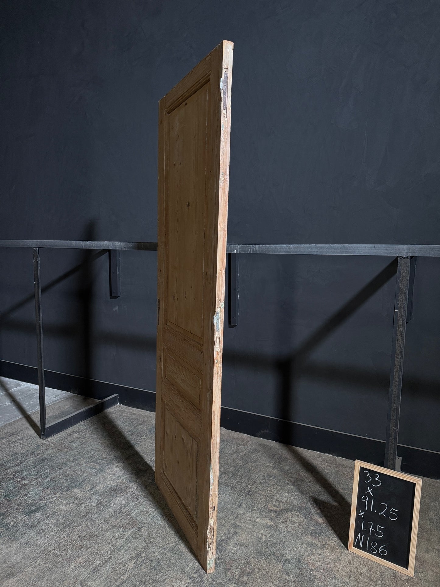 Antique 3 Panel Solid Single Door - 33x91.25 - N186