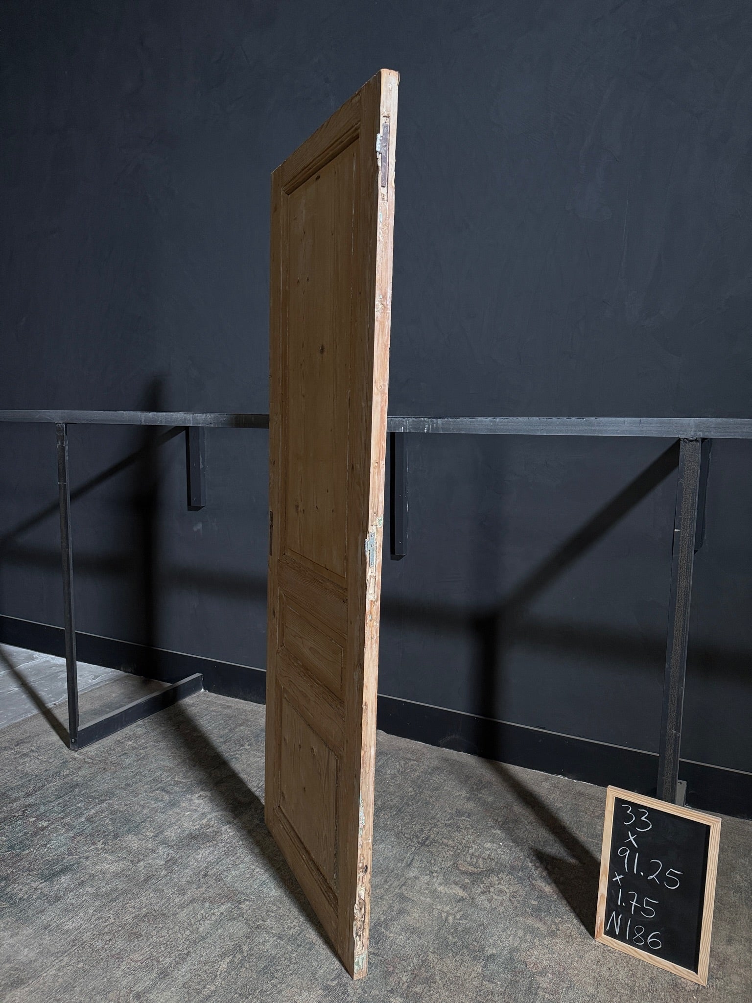 Antique 3 Panel Solid Single Door - 33x91.25 - N186