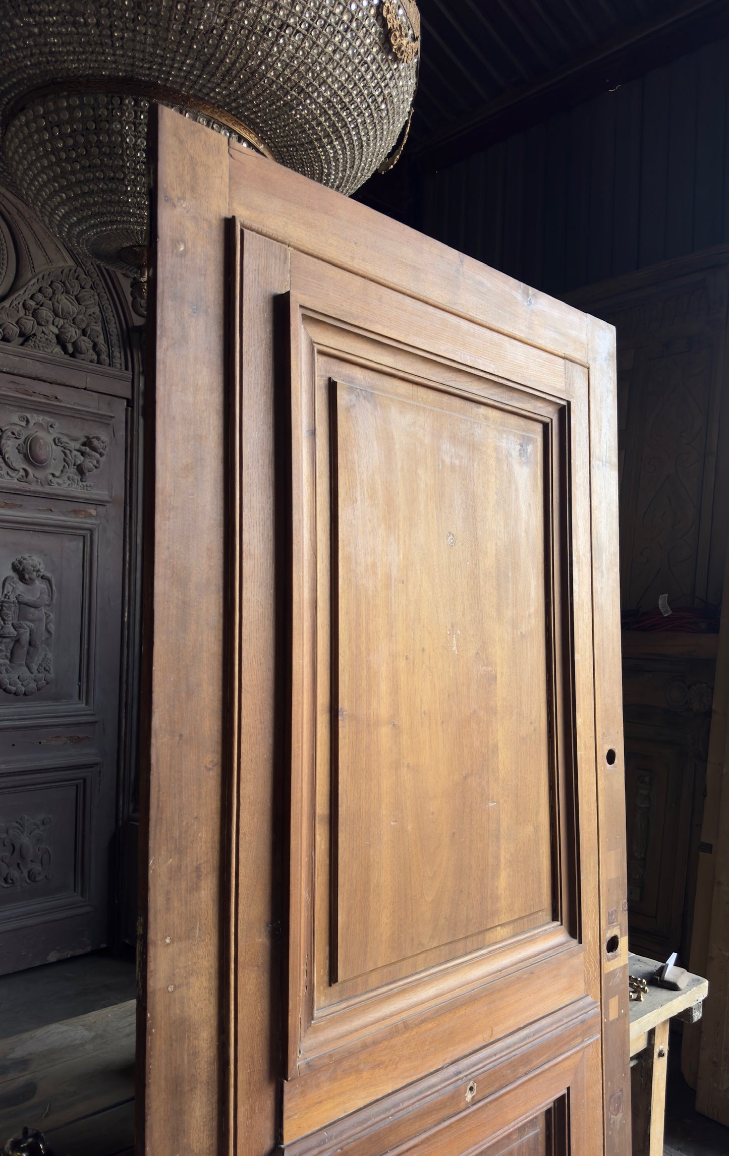 Antique French Oak Single Door - 45x93 - L240