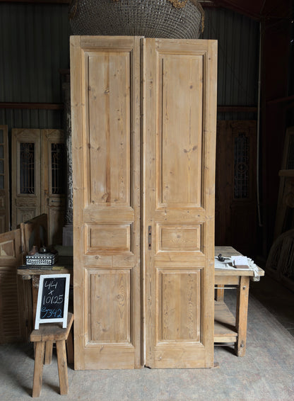 3 Panel Antique Solid French Doors - 44x101.25 J342