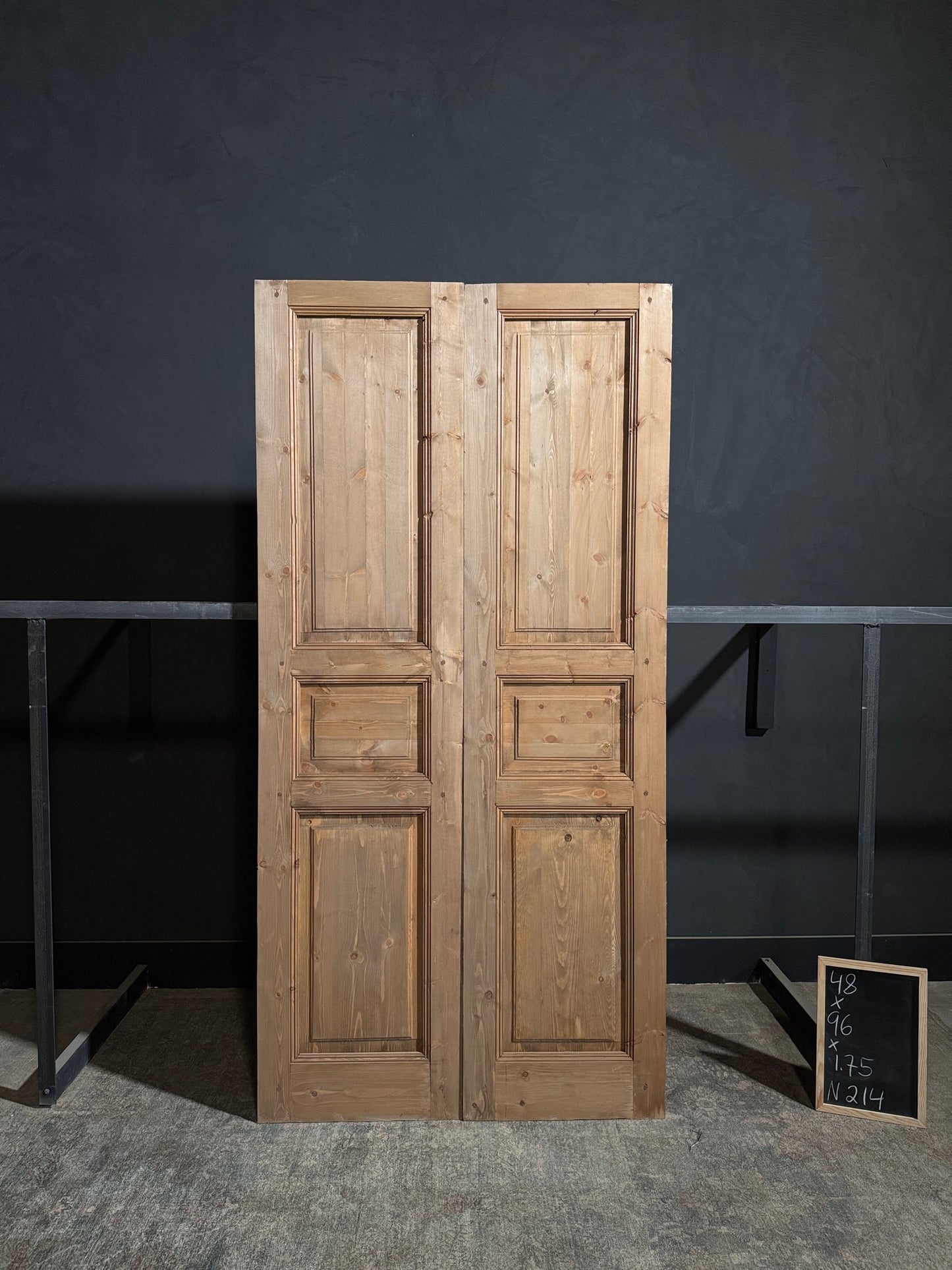 Handcrafted 3 Panel Solid French Doors - 48x96 - N214