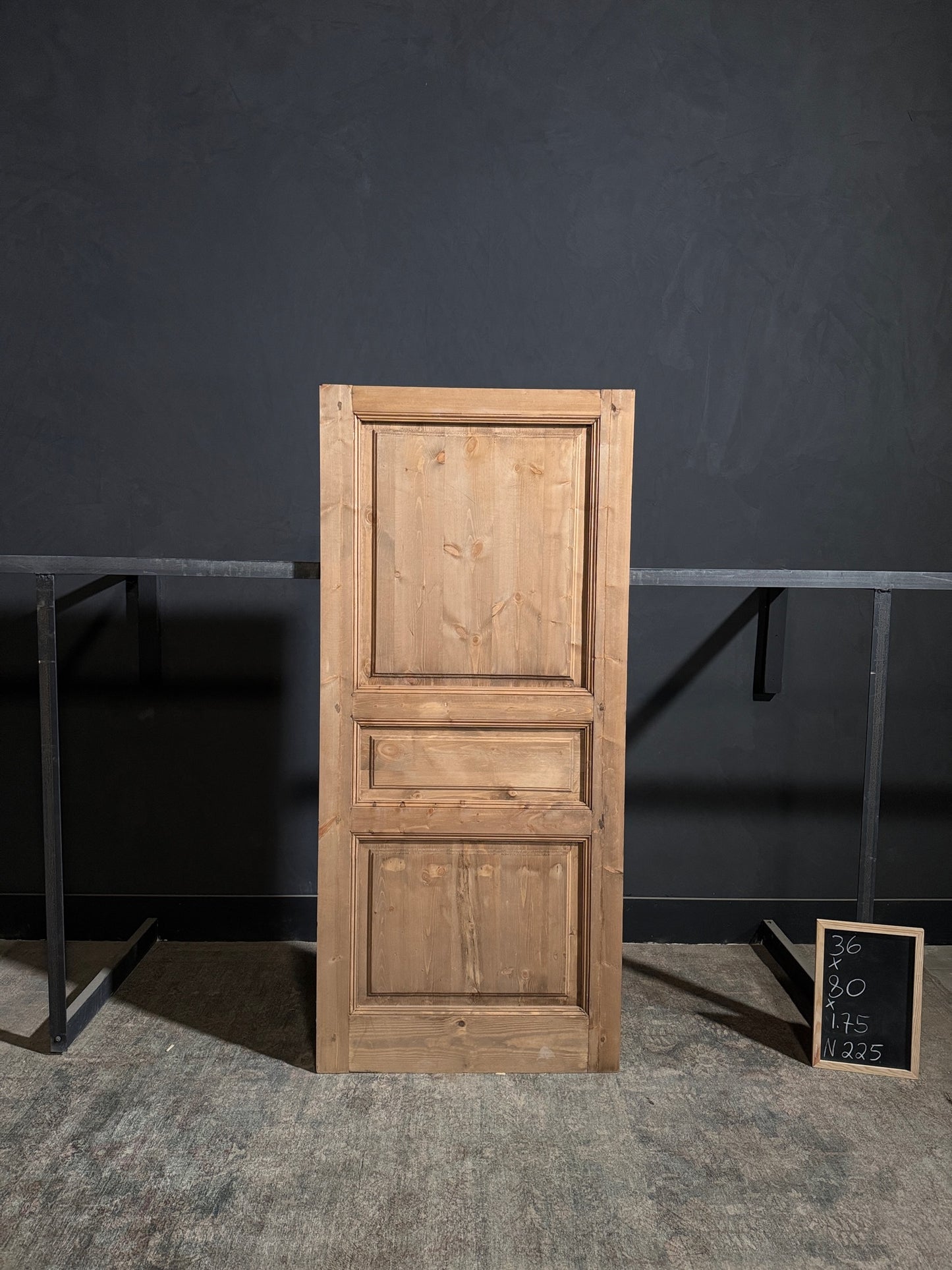 Handcrafted 3 Panel Solid Single Door - 36x80 N225