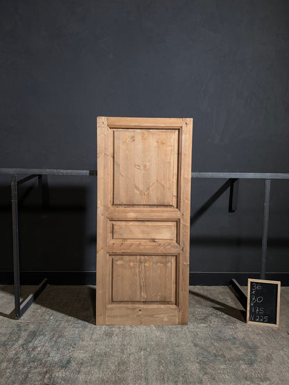 Handcrafted 3 Panel Solid Single Door - 36x80 N225