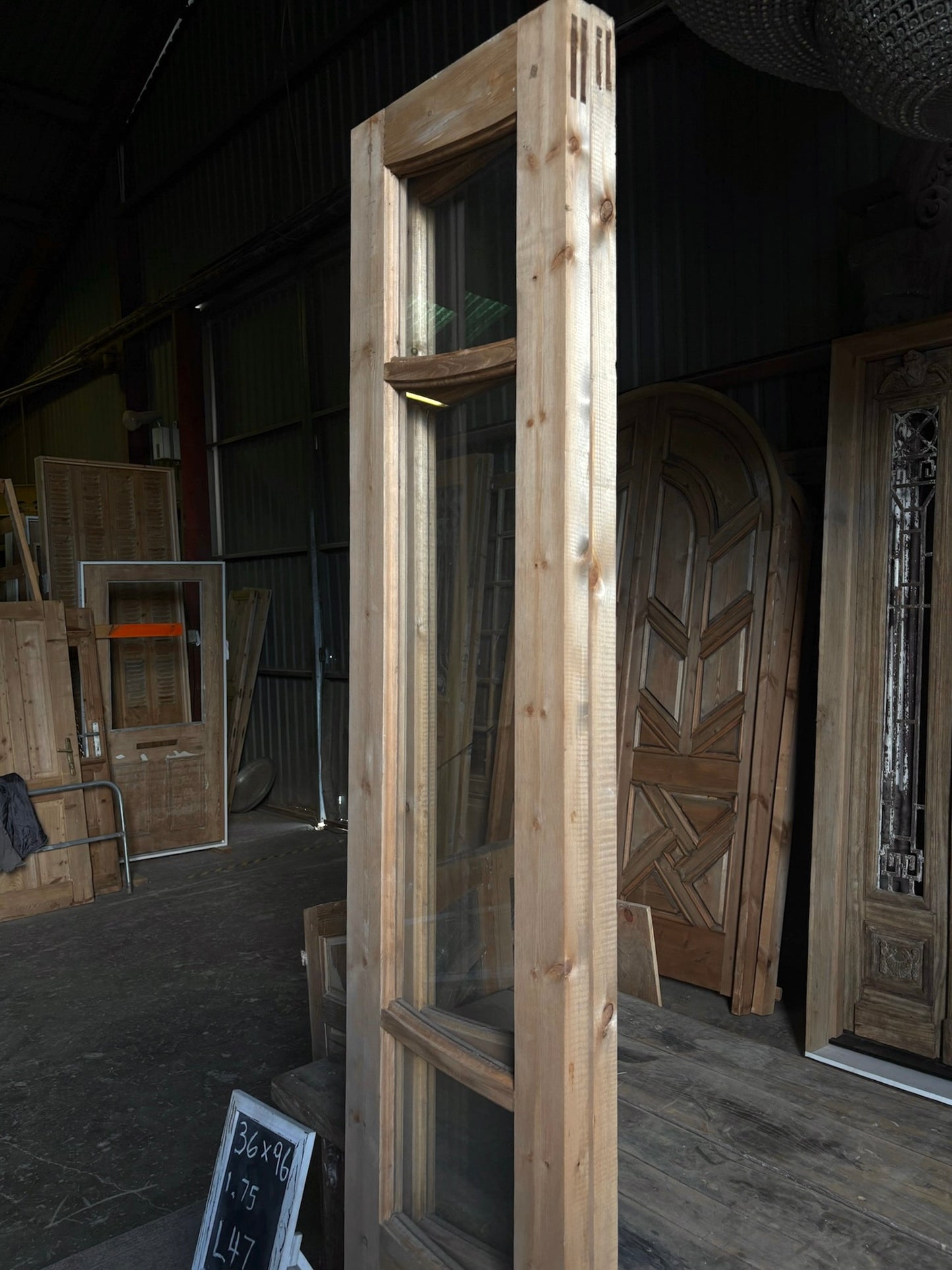 (Camille) Handcrafted Glass French Doors - 36x96 L47