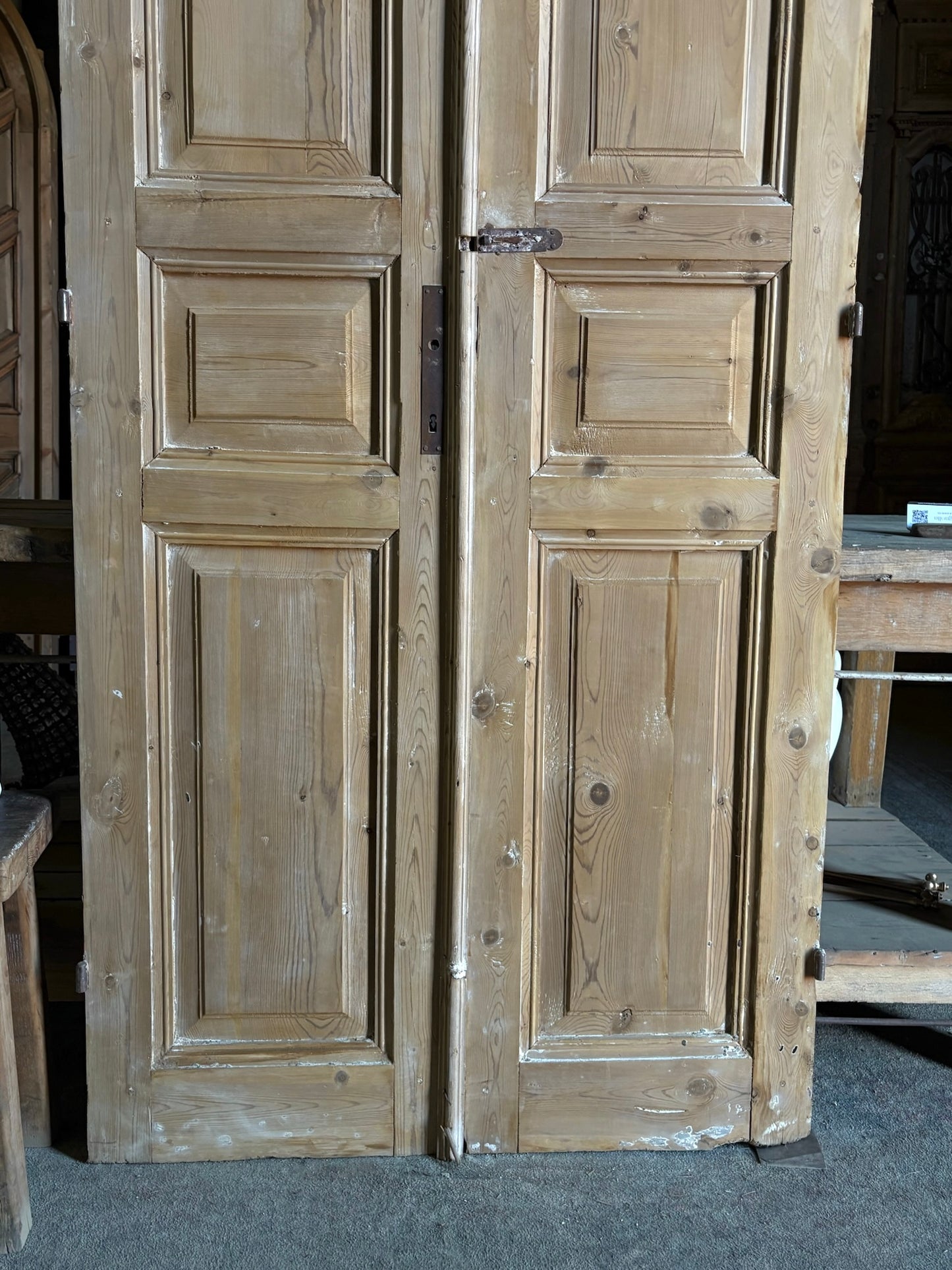 3 Panel Antique Solid French Doors - 36.25x99.5 - L104