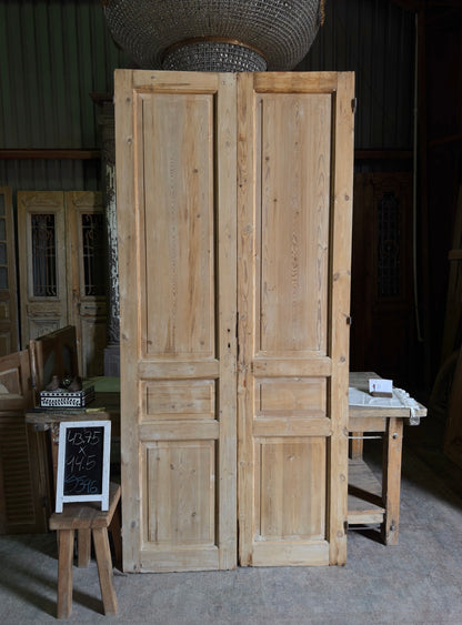 3 Panel Antique Solid French Doors - 43.75x94.5 J396