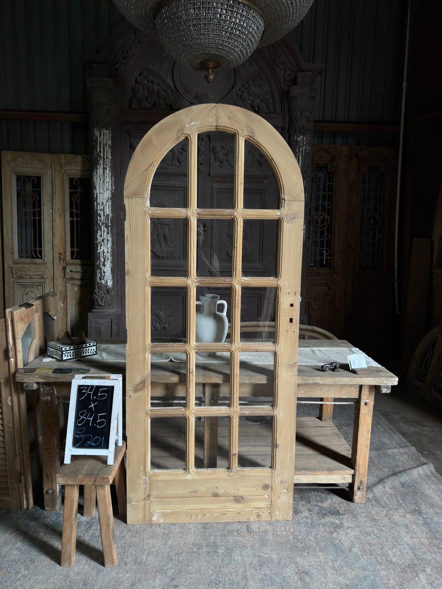 Full Lite Antique Arched Glass Single Door - 34.5x84.5 J201