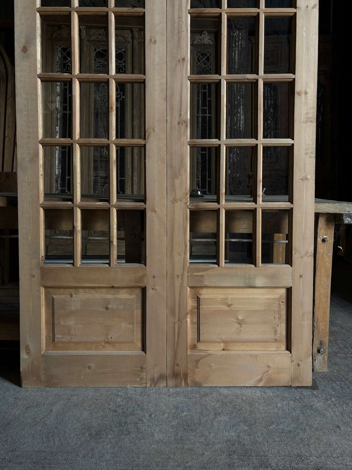 (The Ellenor) Handcrafted Arched Glass French Door - 48x96 L46