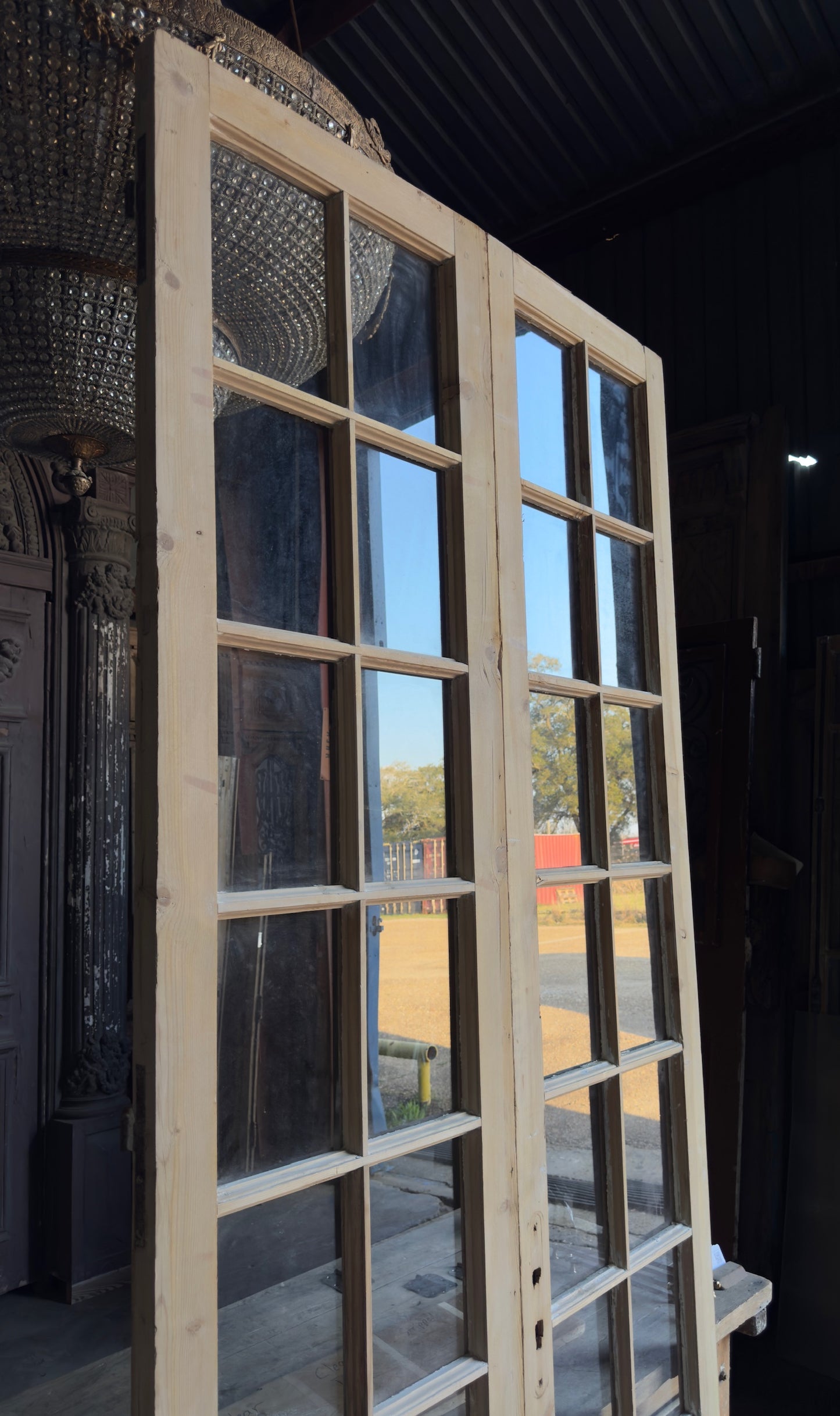 Tall Elegant Antique Glass French Doors - 47.75x108.5 - L474