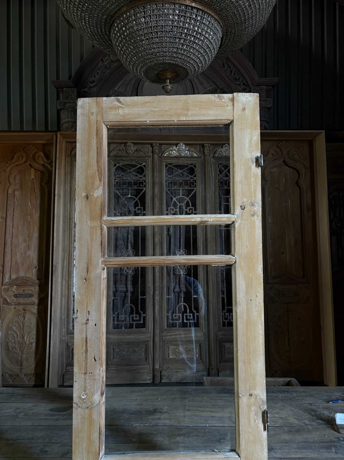 19th Century Antique Glass Door - 24x82 - L78