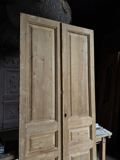 3 Panel Antique Solid French Doors - 45x100 J427