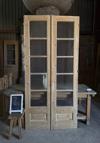 10 Lite European Antique Glass French Doors - 44x92.5 K38
