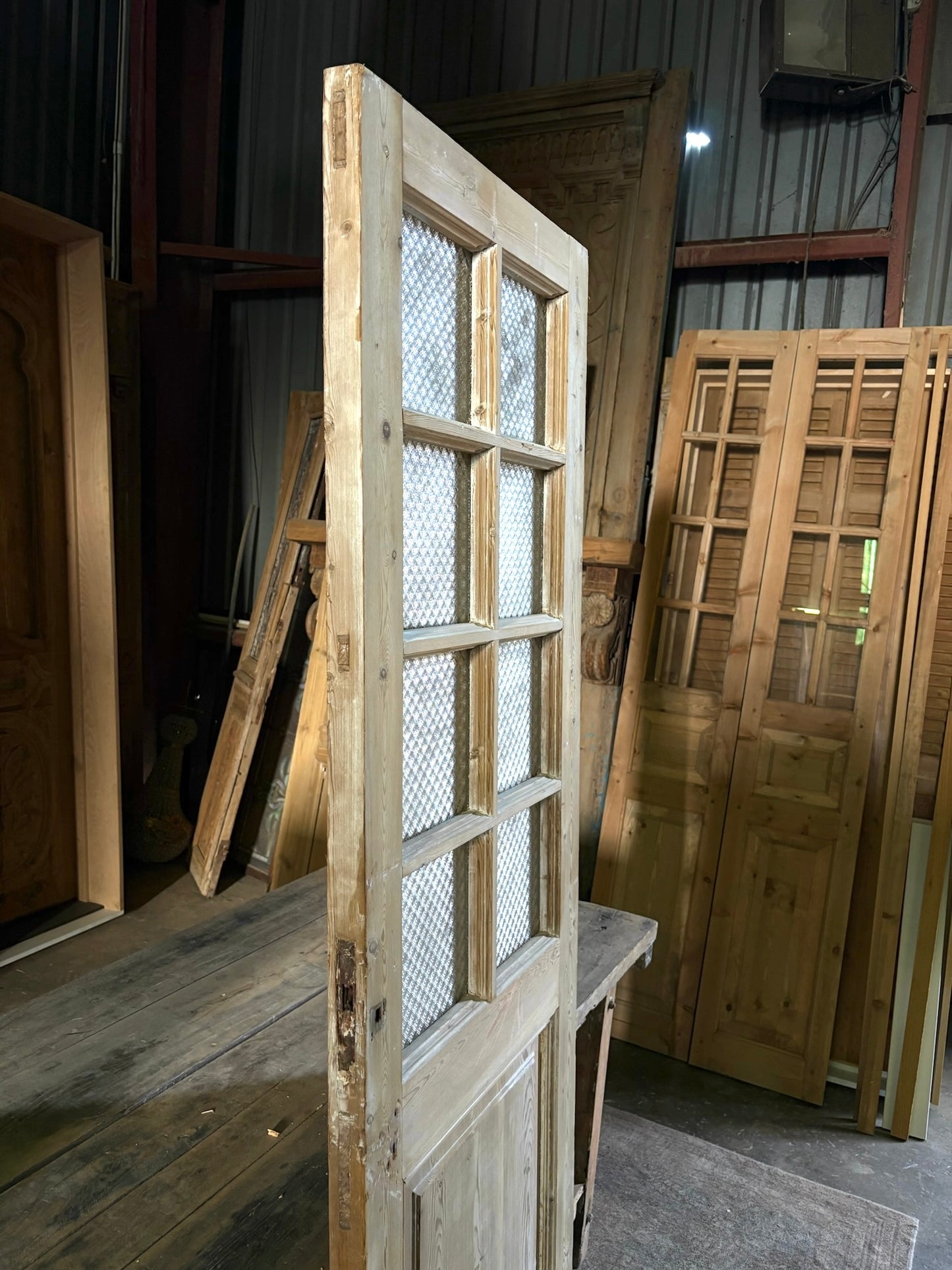 8 Lite Antique Glass Single Door - 25.5x82 - L68