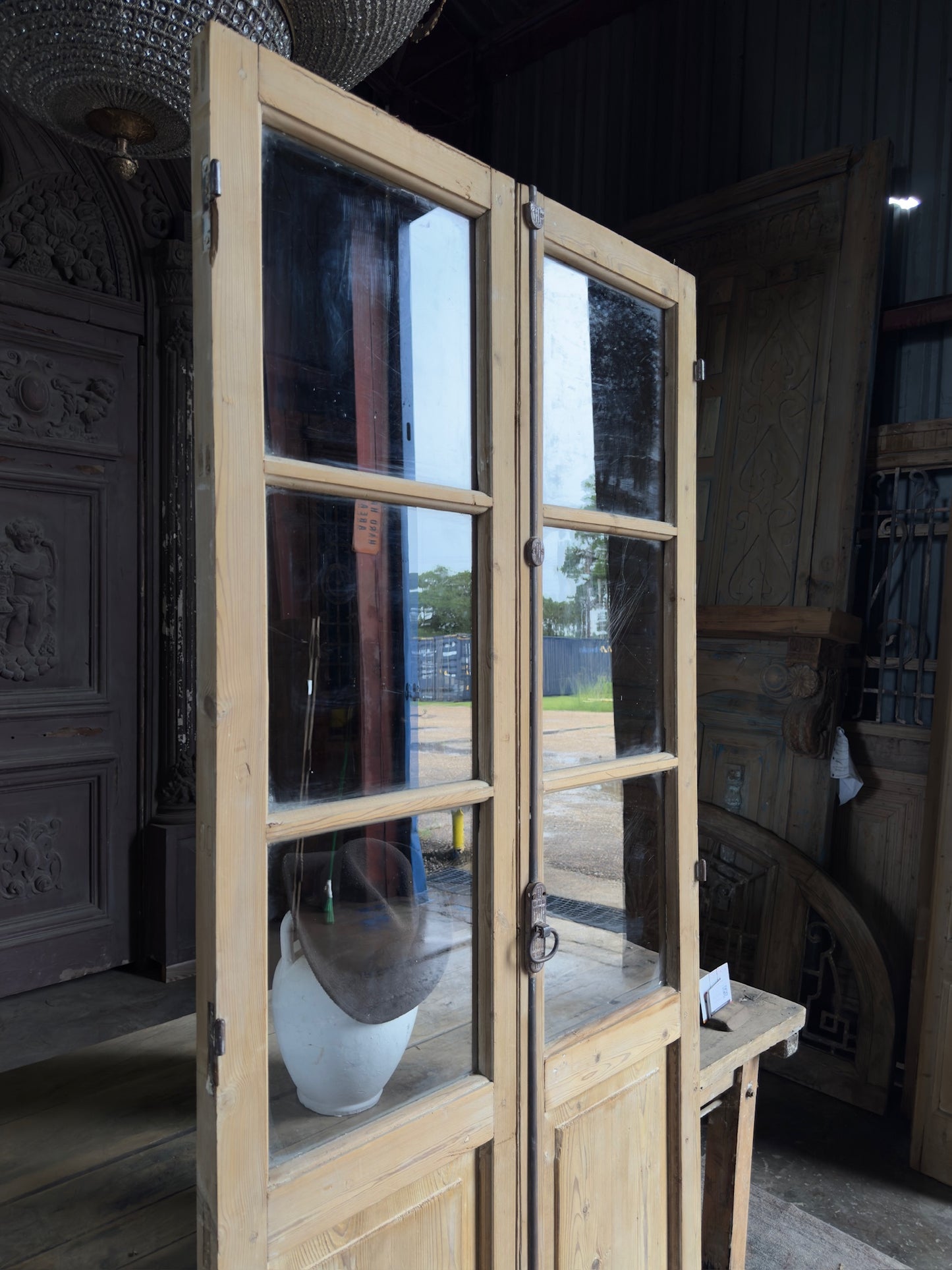 3 Lite Antique Glass French Doors - 36.5x87 J590
