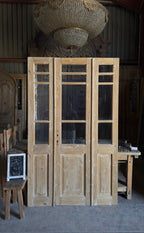 Antique Glass 4 Lite Tri-Fold Doors - 52.5x85.75 - L702