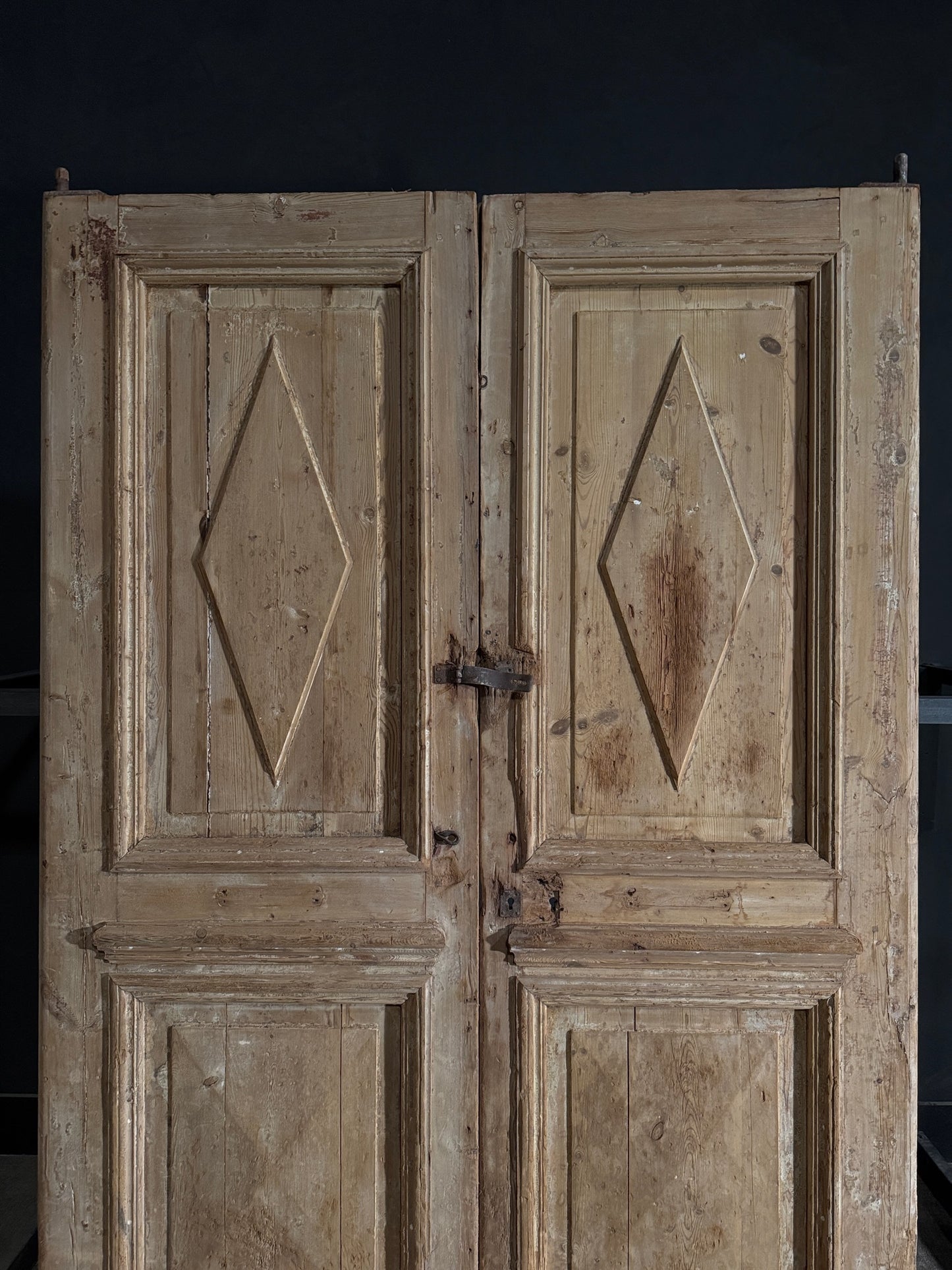 Antique Carved 2 Panel Double Doors - 67.5x101 - N510