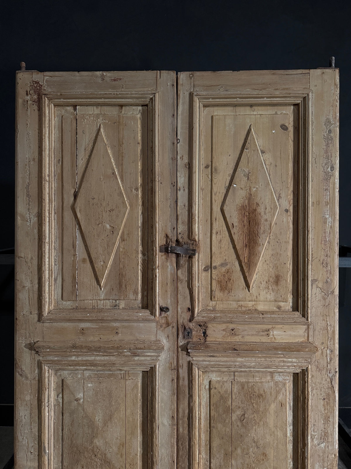 Antique Carved 2 Panel Double Doors - 67.5x101 - N510