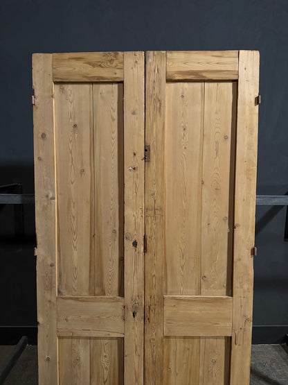 Antique Carved 3 Panel Double Doors - 47.5x90 - N706