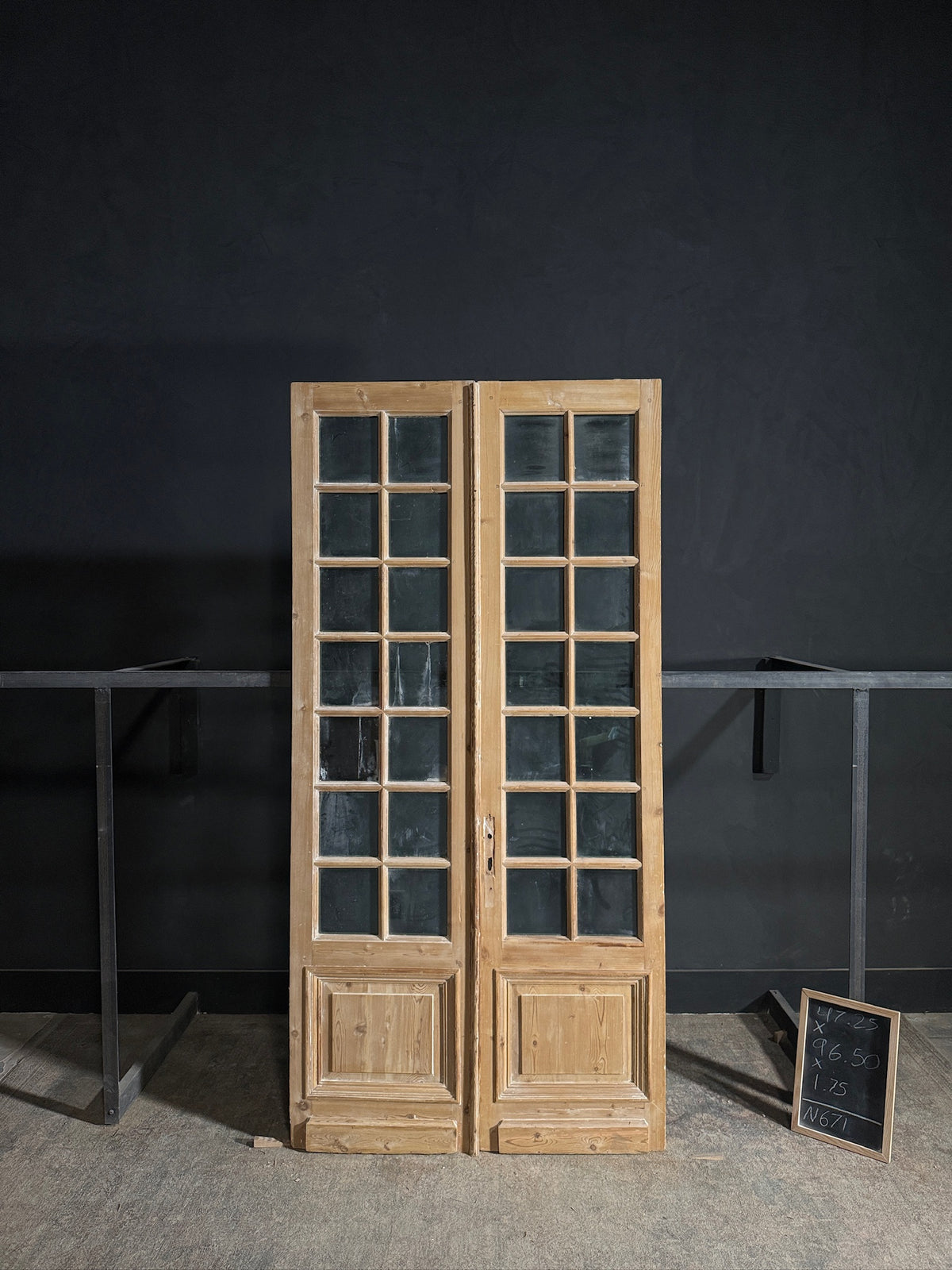 Antique Glass 14 Lite French Doors - 47.25x96.5 - N671