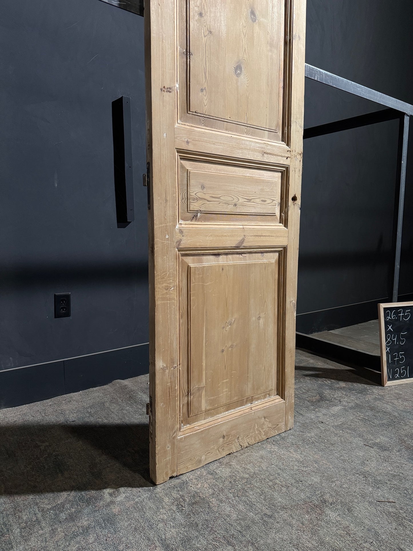 Antique 3 Panel Solid Single Door - 26.75x84.5 - N251