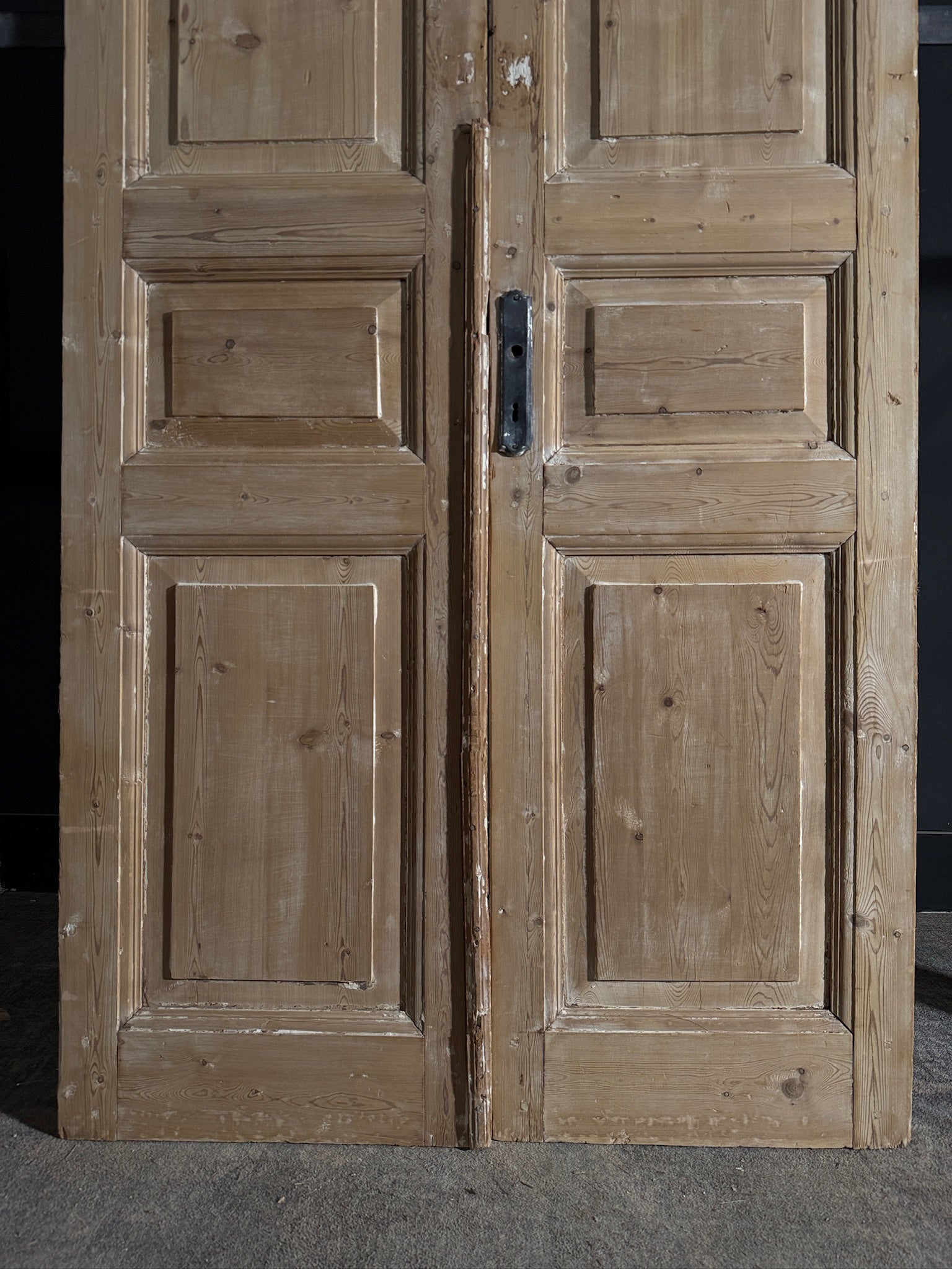 Antique 3 Panel Solid Double Doors - 44x97.5 - N606