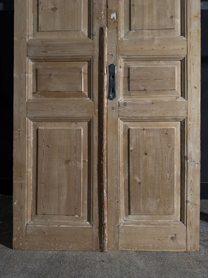 Antique 3 Panel Solid Double Doors - 44x97.5 - N606