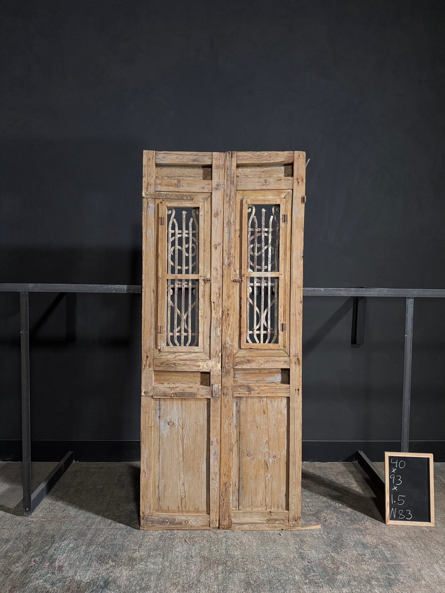 Antique Iron French Doors - 40x93 - N83