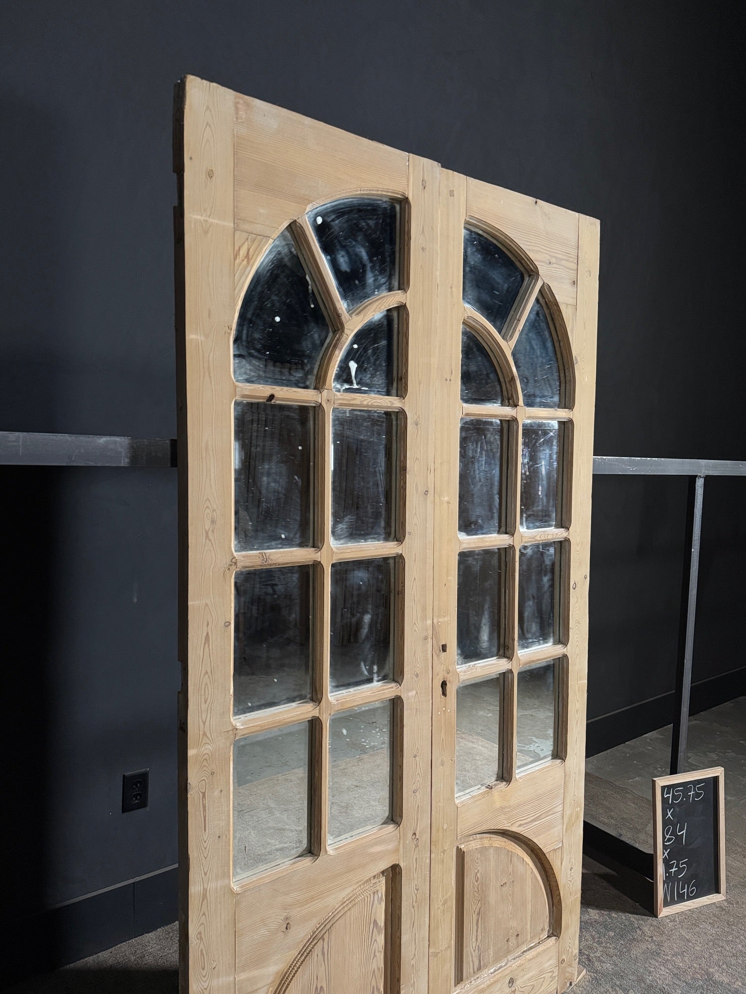 Antique Mirrored 7 Lite French Doors - 45.75x84 - N146