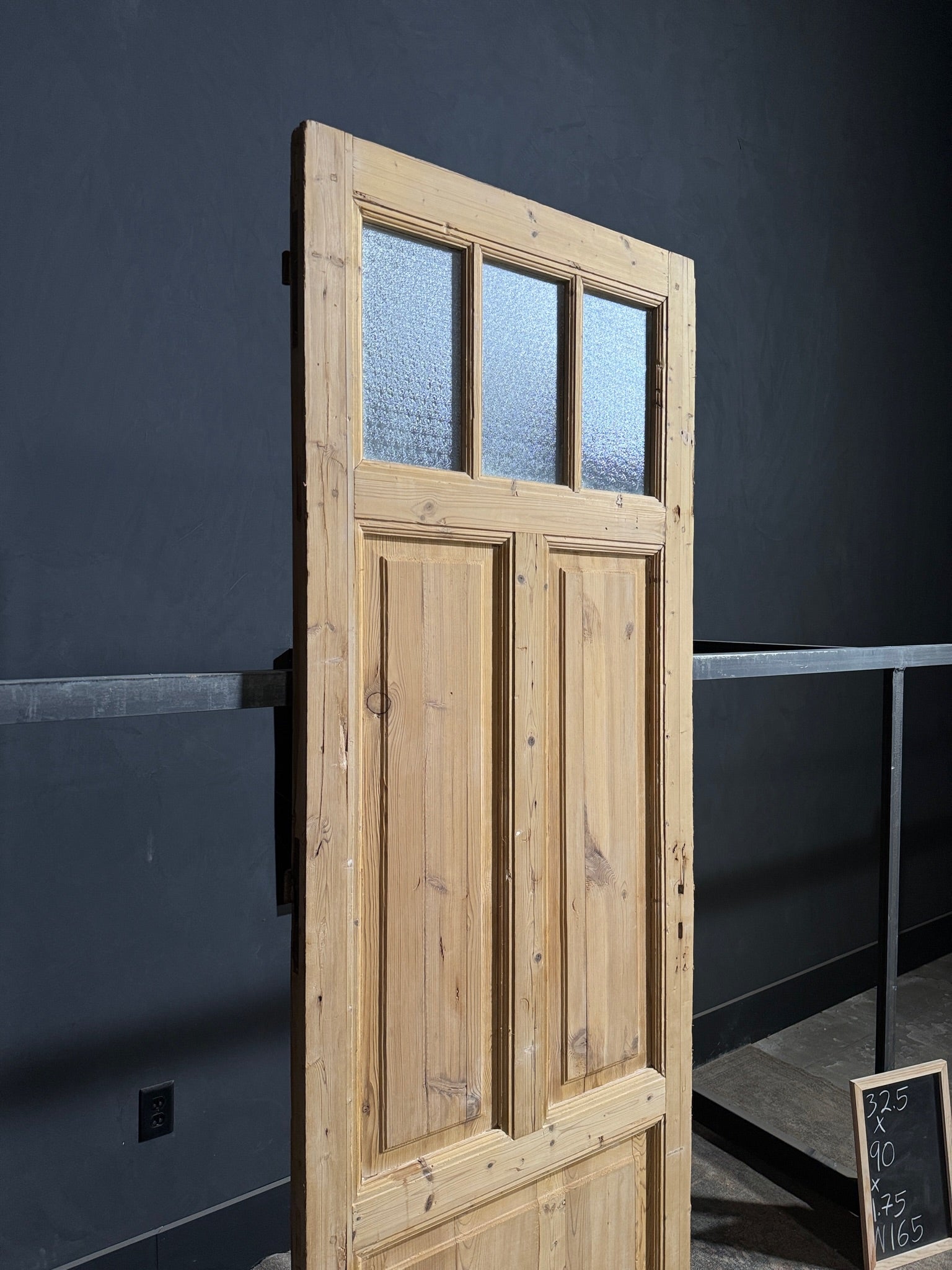 Antique Obscured Glass 3 Lite Single Door - 32.5x90 - N165