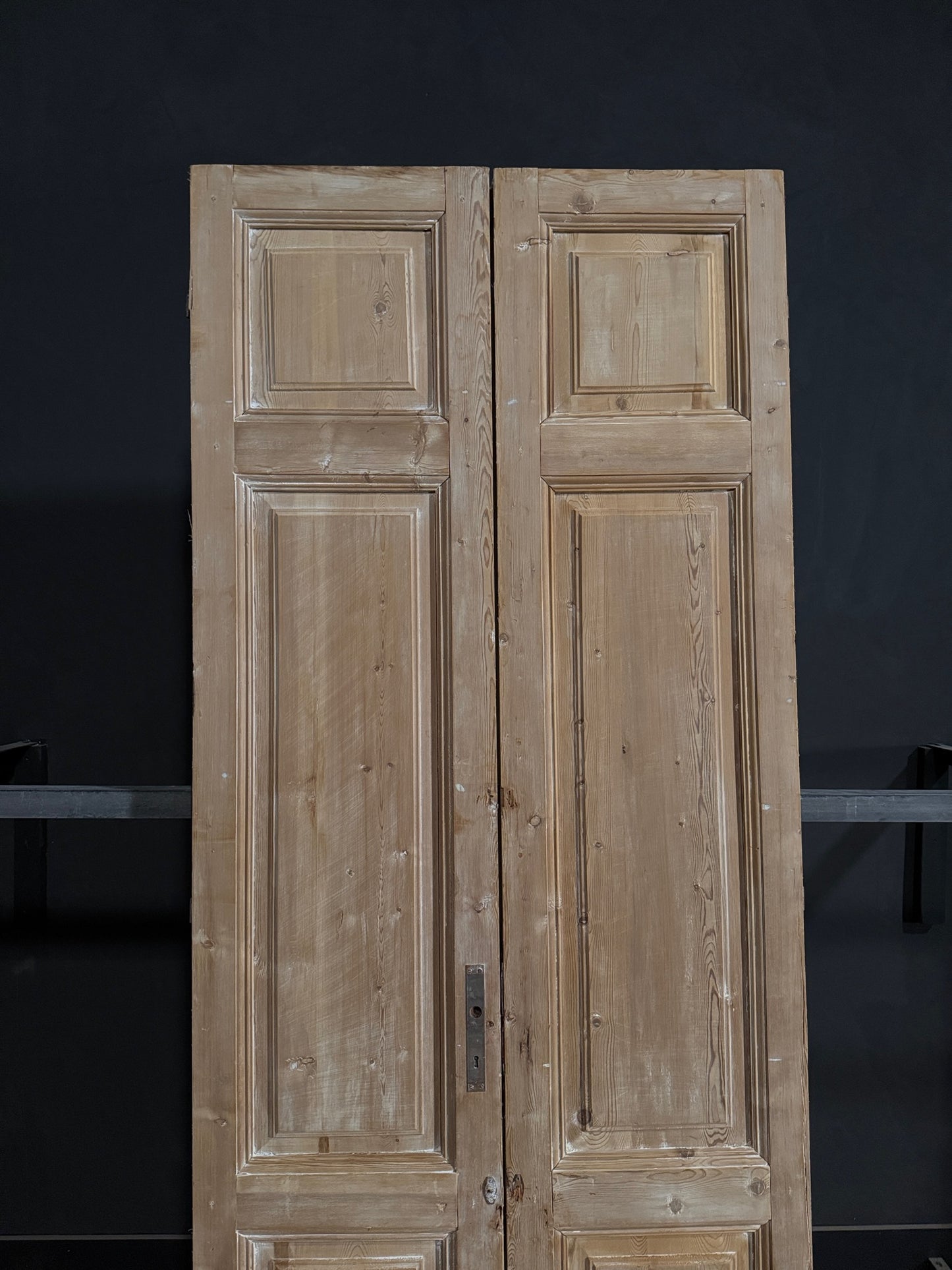 Antique 3 Panel Solid Double Doors - 41.75x103.5 - N383