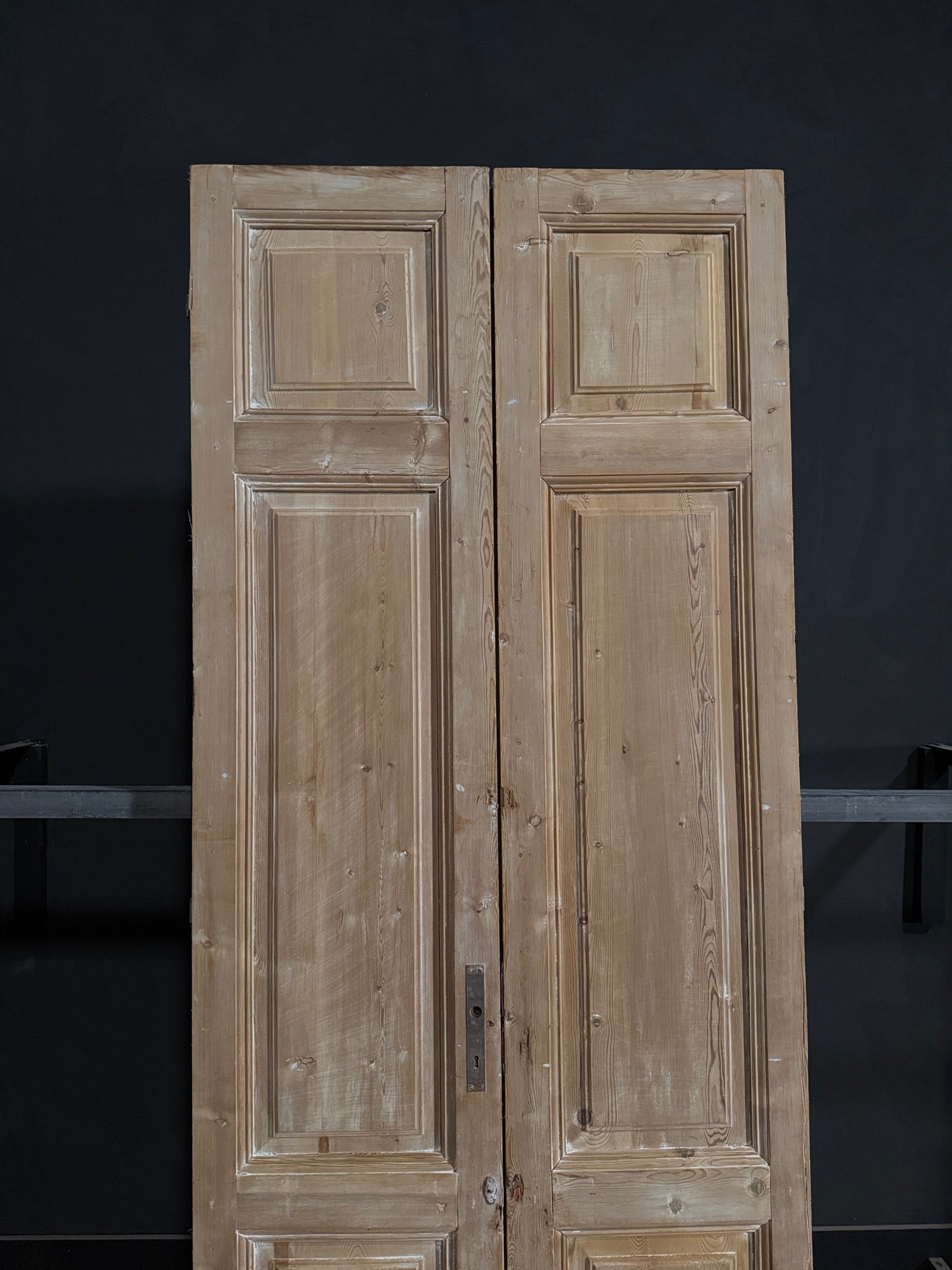 Antique 3 Panel Solid Double Doors - 41.75x103.5 - N383