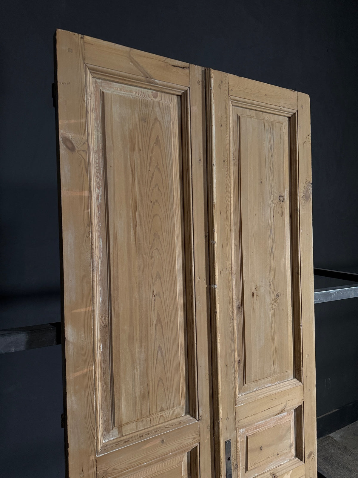 Antique 3 Panel Solid Double Doors - 39.75x92.5 - N565