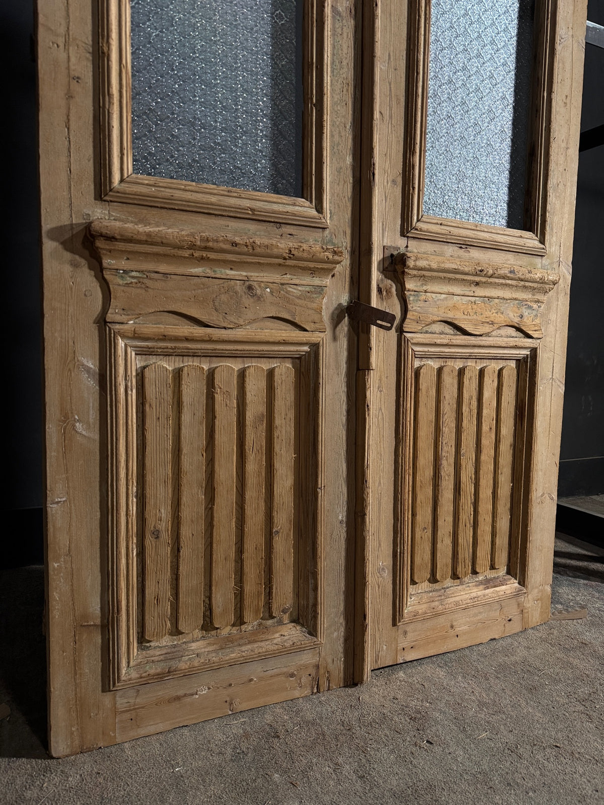 Antique Fluted 1 Lite French Doors - 46.5x87.5 - N628