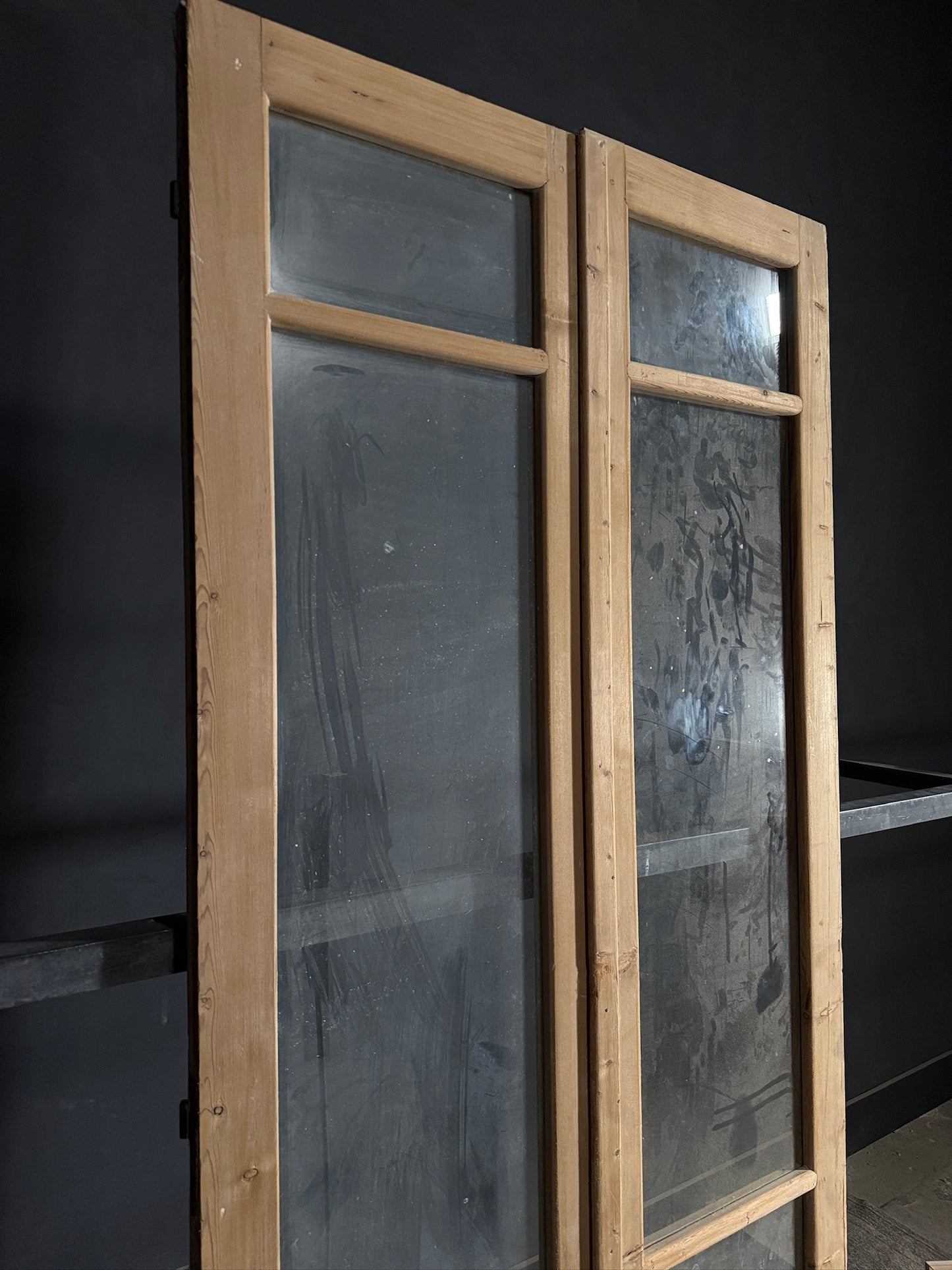 Antique Glass 3 Lite French Doors - 43.75x100.5 - N473