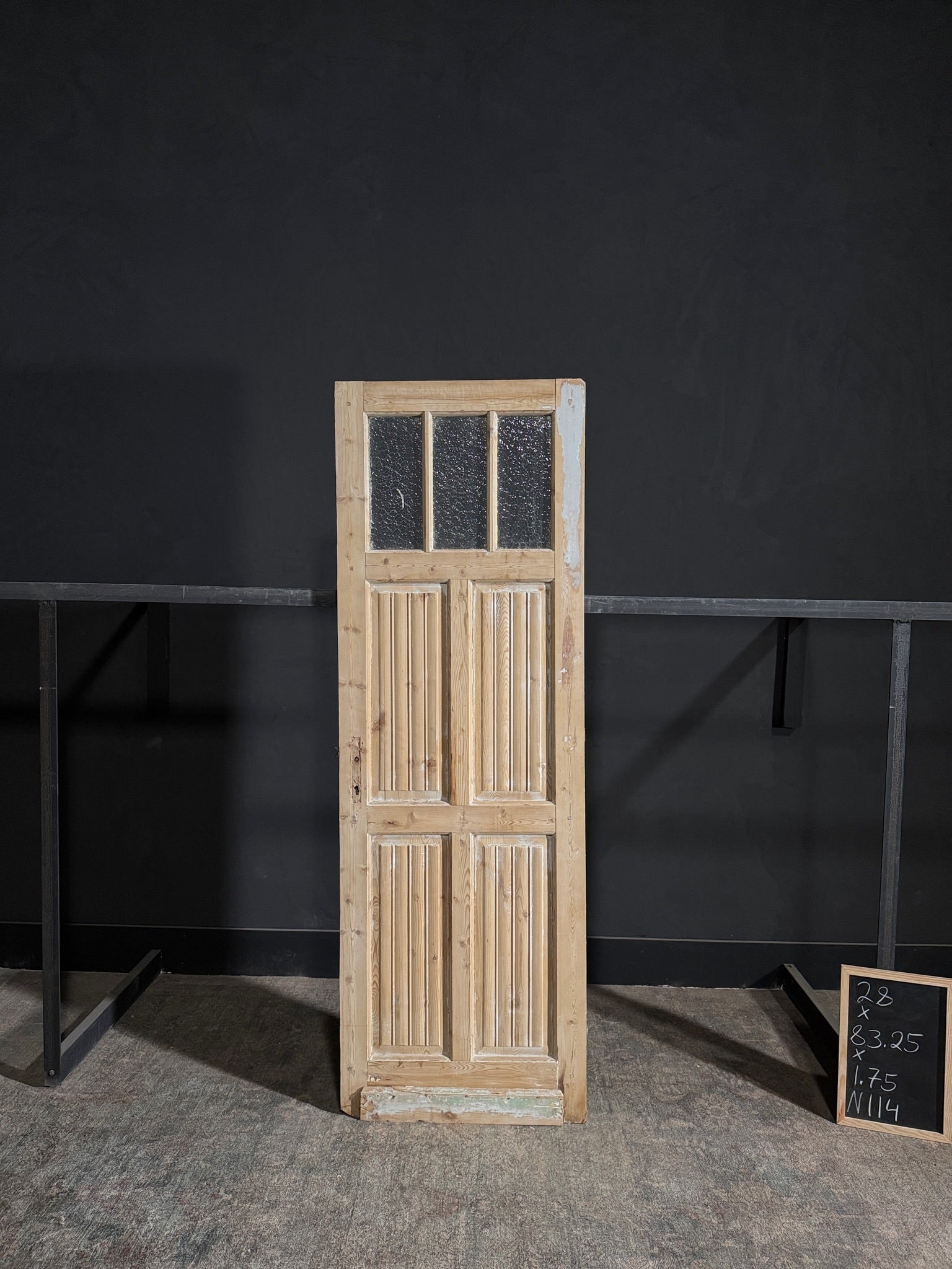 Antique Fluted 3 Lite Single Door - 28x83.25 - N114