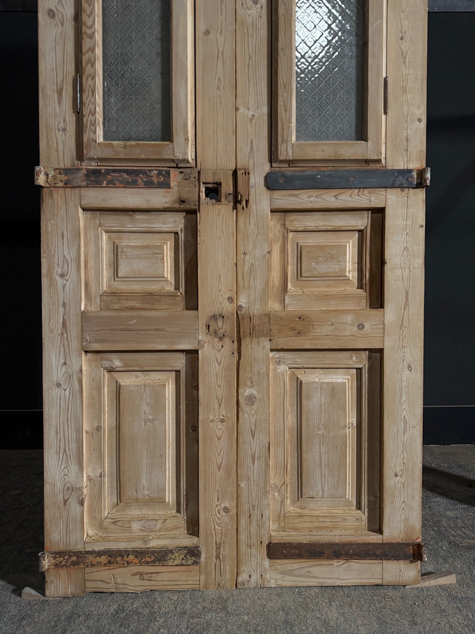Antique Obscured Glass 1 Lite French Doors - 37x93.5 - N470