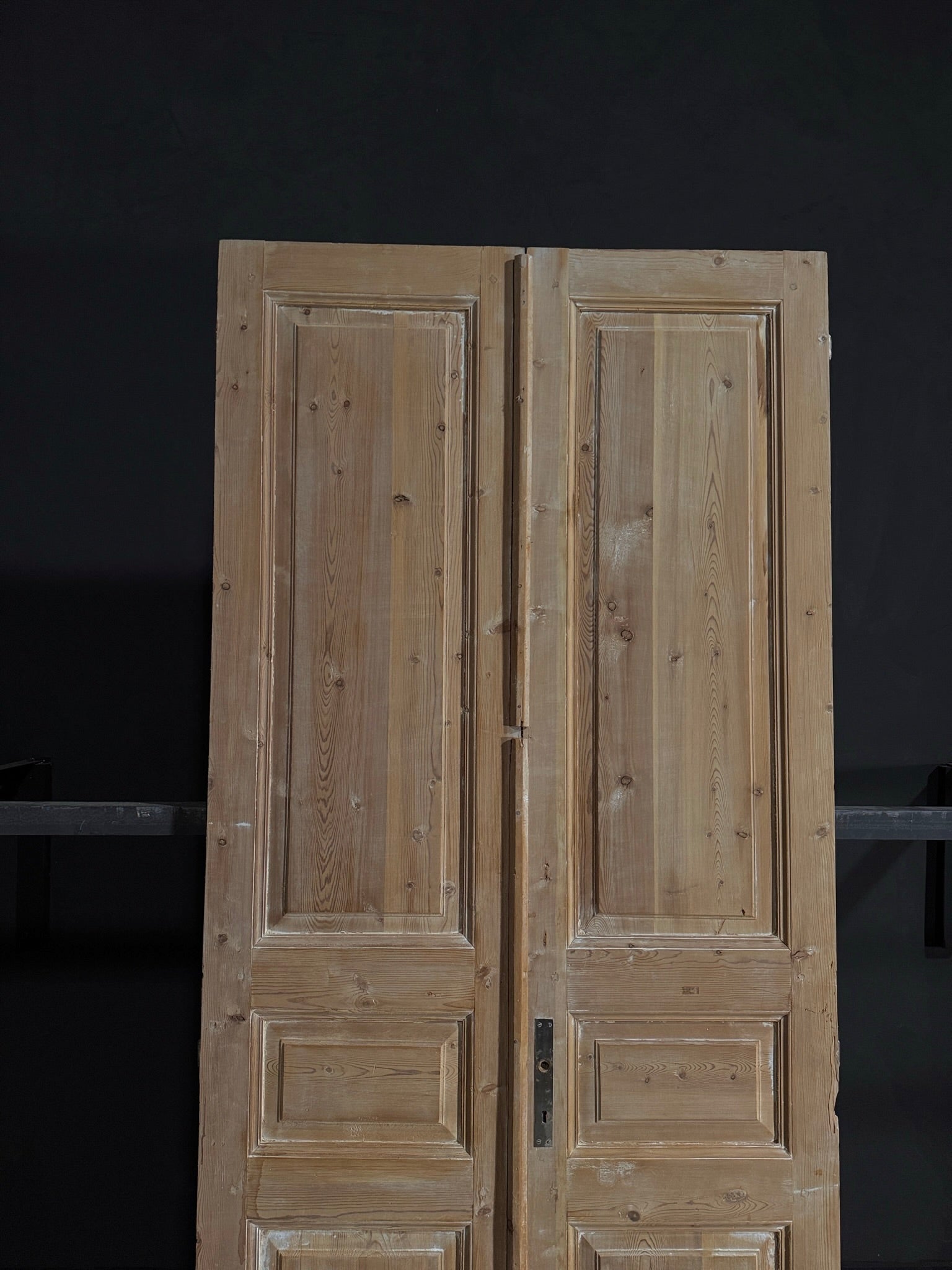 Antique Iron 3 Panel Double Doors - 41.75x98.75 - N24