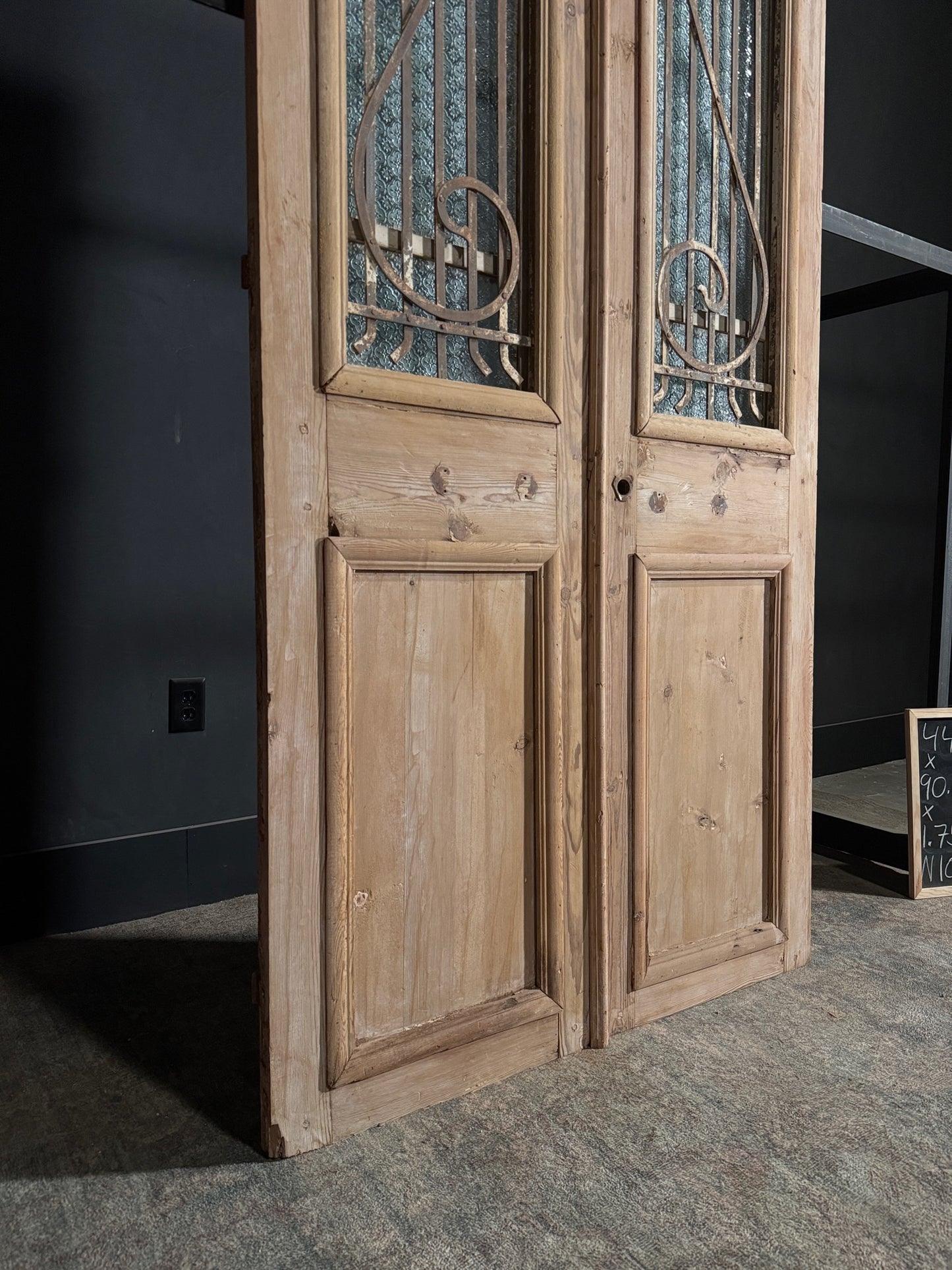 Antique Iron French Doors - 44x90.5 - N109