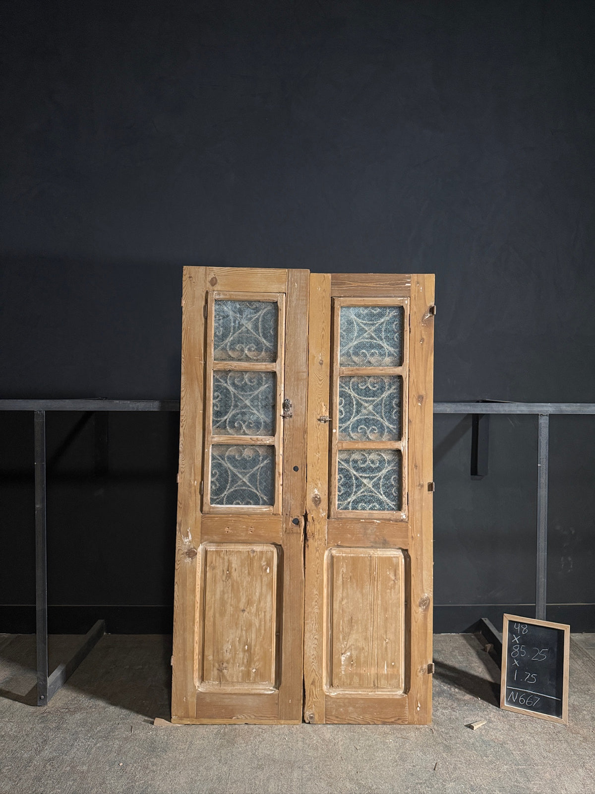 Antique Iron French Doors - 48x85.25 - N667
